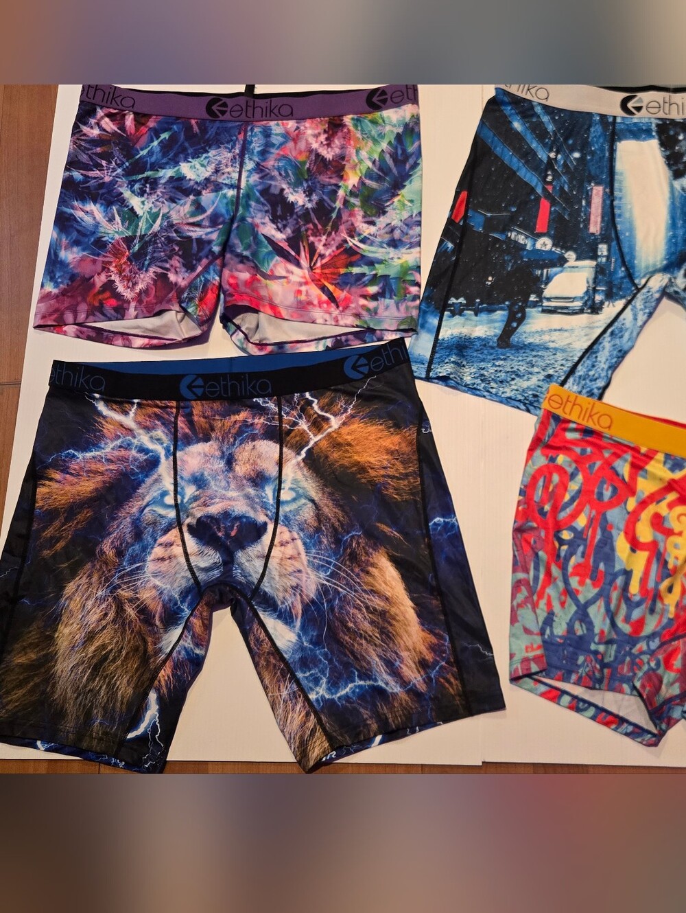 ethika Multicolor Lion Lightning Graphic Boxer Briefs. 4XL!!!XXXXL!!!